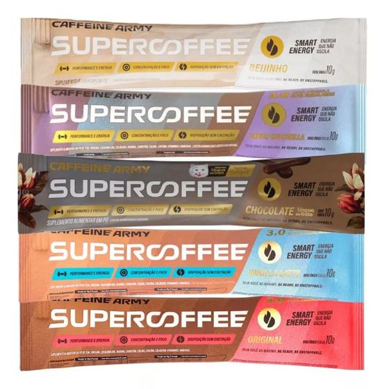 Imagem de Supercoffee To Go Kit com 10 Sachês de 10g 01 Com Todos os Sabores Caffeine Army