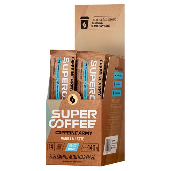 Imagem de SuperCoffee TO GO Vanilla Latte Caffeine Army 14 Sachês 10g