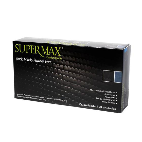 Imagem de Supermax luva nitrilica black proced  tam m