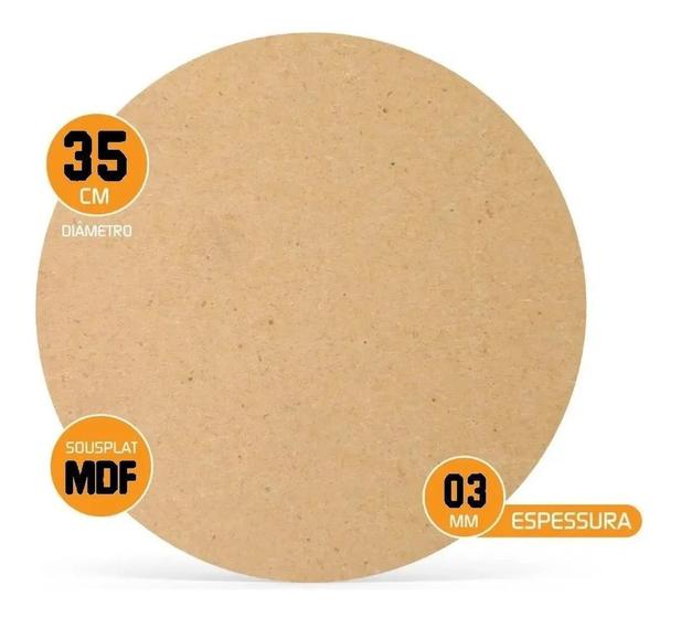 Imagem de Supla Mesa Posta Souplast Liso Mdf 35 Cm Madeira - 50 Peças