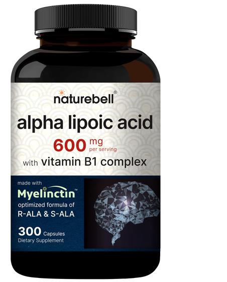 Imagem de Suplemento Ácido Alfa Lipóico NatureBell 600 mg 300 cápsulas