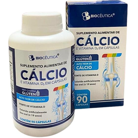 Imagem de Suplemento Alimentar Biocêutica Cálcio e Vitamina D3 Pote 60 Cápsulas