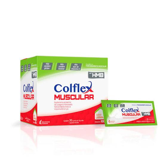 Imagem de Suplemento Alimentar  Colflex Muscular Sabor Laranja 60 Sachês (30 + ganhe 30)