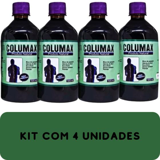 Imagem de Suplemento Alimentar Columax Natural Frasco 500ml Kit Promocional 4 Unidades