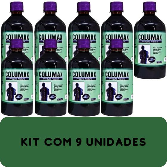 Imagem de Suplemento Alimentar Columax Natural Frasco 500ml Kit Promocional 9 Unidades