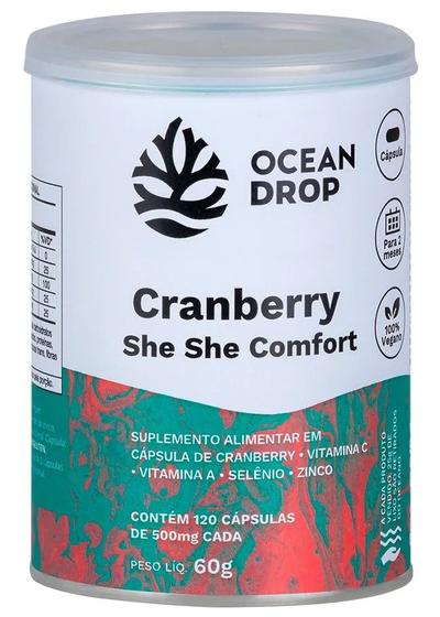 Imagem de Suplemento Alimentar Cranberry Em Cápsulas She She Comfort 120 Cápsulas 500mg Ocean Drop