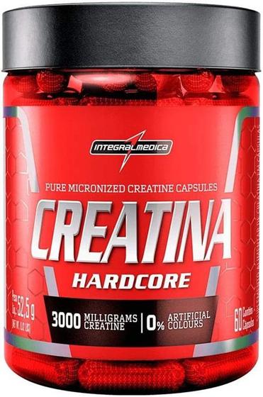 Imagem de Suplemento Alimentar Creatina Hardcore 3000mg Integralmédica  - 60 Cápsulas