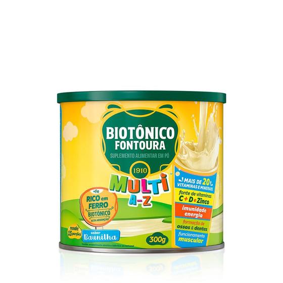 Imagem de Suplemento Alimentar em Pó Biotônico Fontoura Multi A-Z Baunilha com 300g