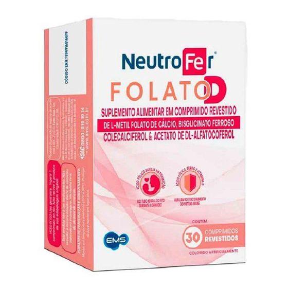 Imagem de Suplemento Alimentar Gestantes NeutroFer Folato D 30 comprimidos - EMS-SIMILAR