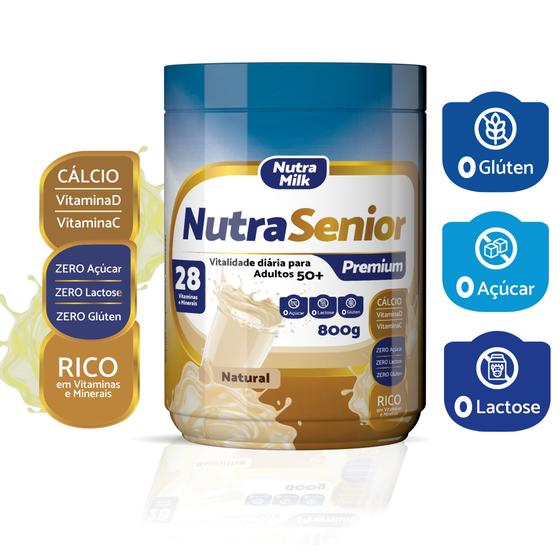 Imagem de Suplemento Alimentar para Idosos Zero Lactose e Zero Açúcar - Nutra Senior Premium 50+