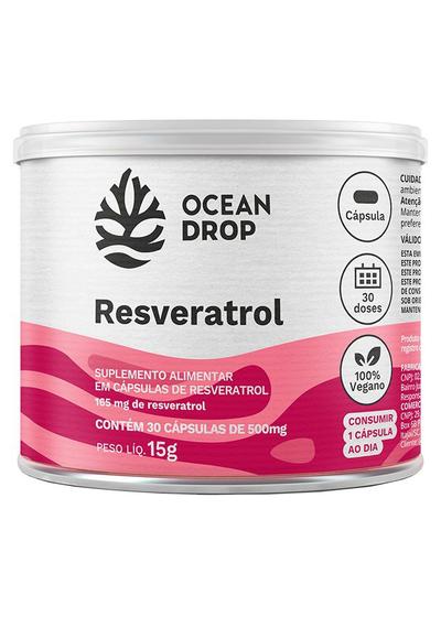 Imagem de Suplemento Alimentar Resveratrol Antioxidante Anti-Inflamatório 30 Cápsulas 500mg Cada Ocean Drop