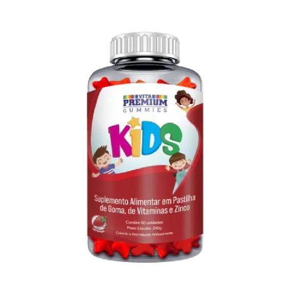 Imagem de Suplemento Alimentar Vita Premium Gummies Kids Sabor Morango 60 Pastilhas De Goma