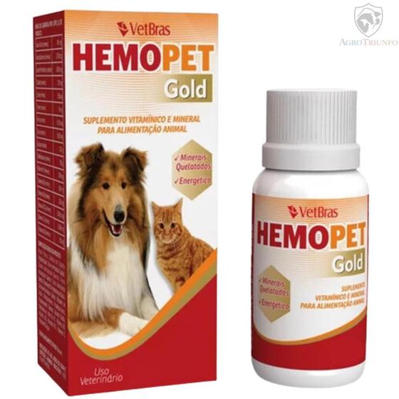 Imagem de Suplemento Alimentar Vitaminas Hemopet Gold 60ml Cães Gatos - VetBras