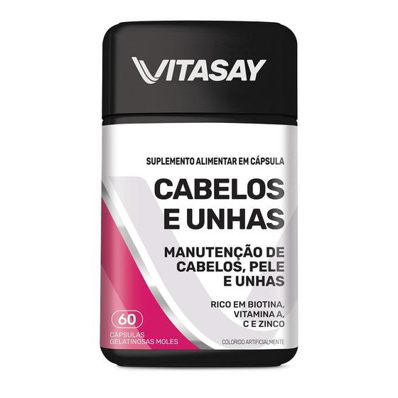 Imagem de Suplemento Alimentar Vitasay Cabelos e Unhas 60 Cápsulas