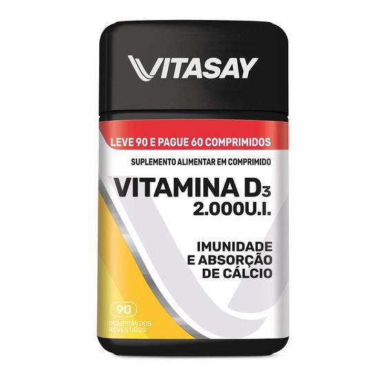 Imagem de Suplemento Alimentar Vitasay Vitamina D 2.000 U.I 90 Cp