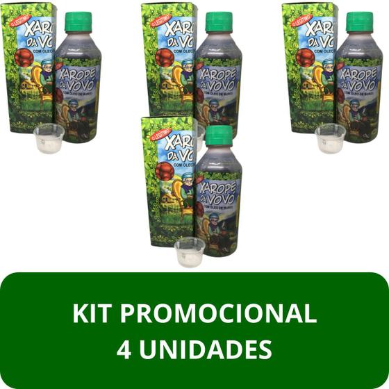 Imagem de Suplemento Alimentar Xarope da Vovó Original Frasco 250ml Kit Promocional 4 Unidades