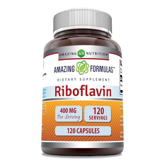 Imagem de Suplemento Amazing Formulas Riboflavina 400mg - 120 Cápsulas