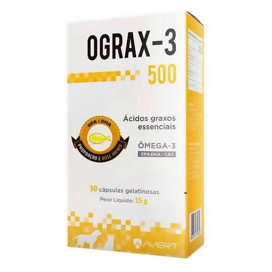 Imagem de Suplemento Avert Ograx-3 com Ômega-3 de 500mg - 30 Cápsulas