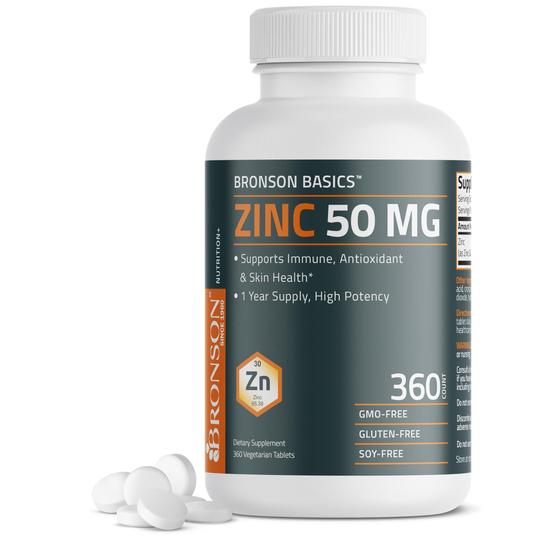 Imagem de Suplemento Bronson Zinc 50 mg de alta potência 360 comprimidos