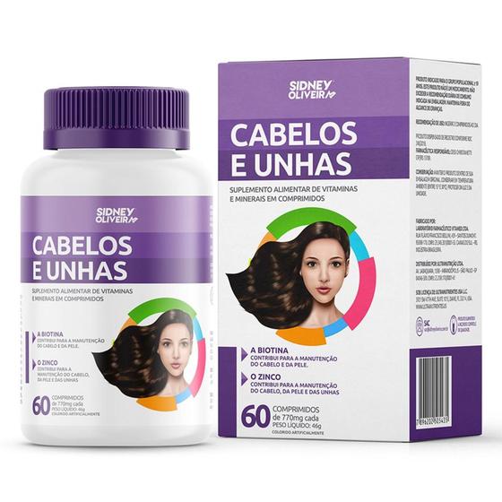 Suplemento Cabelos E Unhas Sidney Oliveira 60 Comprimidos - Biotina ...