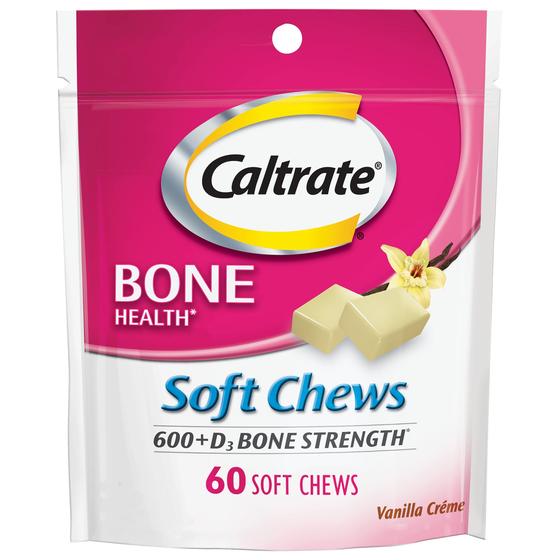 Suplemento Caltrate Soft Chews 600 mg de cálcio + D3 60 unidades ...