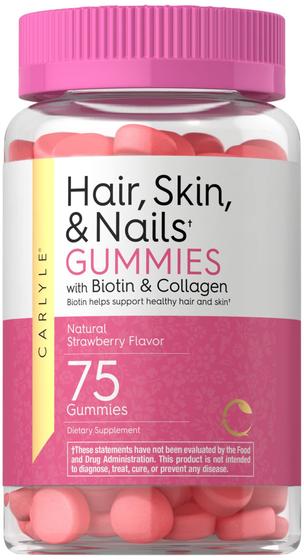 Imagem de Suplemento Carlyle Hair Skin Nails Vitamins 75 Gummies