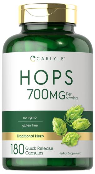 Imagem de Suplemento Carlyle Hops 700 mg 180 cápsulas sem glúten transgênico