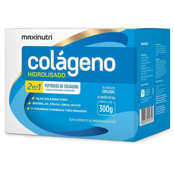 Imagem de Suplemento Colágeno Natural Sachês 30X10g  - Maxinutri