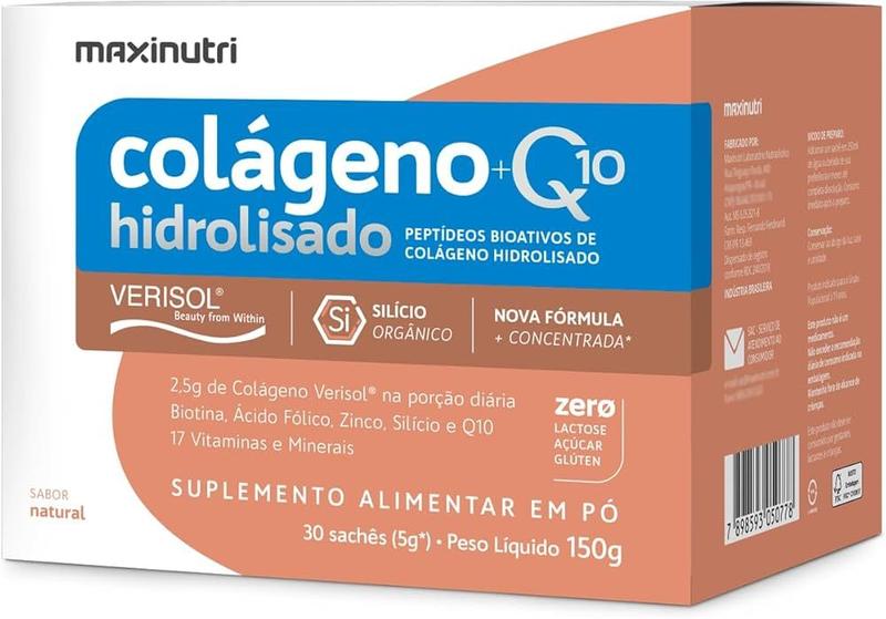 Imagem de Suplemento Colágeno Verisol Q10 30x10g  Natural - Maxinutri