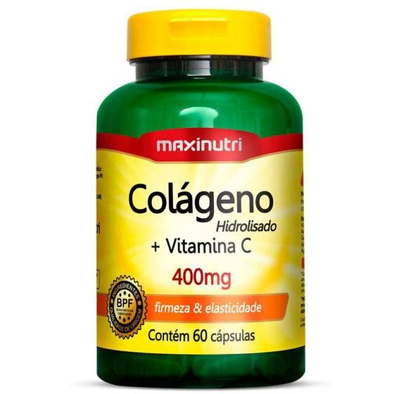 Imagem de Suplemento Colágeno + Vit C 400mg C/60 cápsulas - Maxinutri