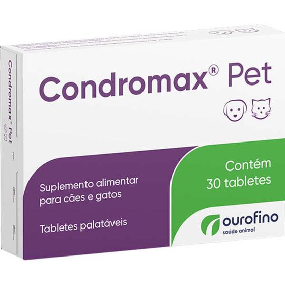 Imagem de Suplemento Condromax Ourofino para Cães e Gatos Com 30 comprimidos