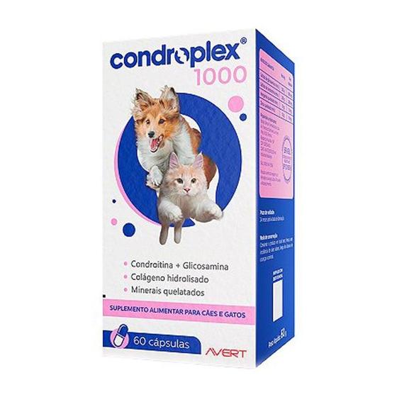 Imagem de Suplemento Condroplex 1000 com 60 Cápsulas para Cãos e Gatos