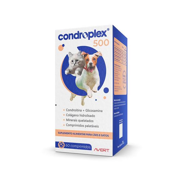 Imagem de Suplemento Condroplex 500 com 60 Comprimidos Cães e Gatos