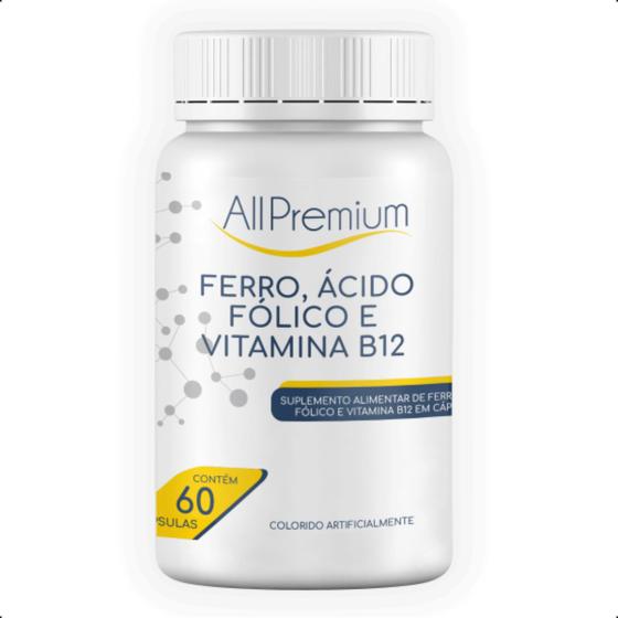 Imagem de Suplemento De Ferro, Ácido Fólico e Vitamina B12 All Premium