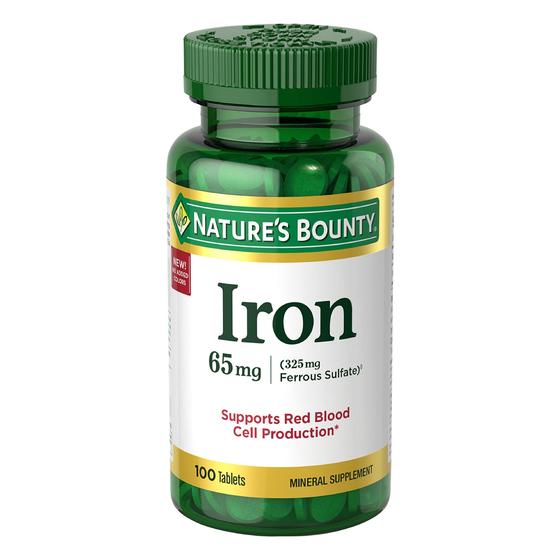 Imagem de Suplemento de Ferro Nature's Bounty - 65mg - 100 Comprimidos