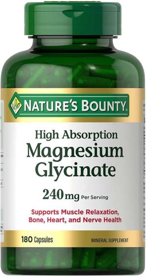 Imagem de Suplemento de Magnésio (Glicinato) Nature's Bounty - Alta Absorção - 240mg - 100 Cápsulas