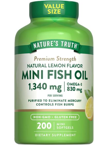 Imagem de Suplemento de Óleo de Peixe Nature's Truth - 1340mg de Ômega-3 - 200 Cápsulas