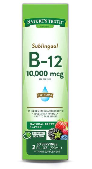 Imagem de Suplemento de vitamina B-12 sublingual Nature's Truth 10.000mcg