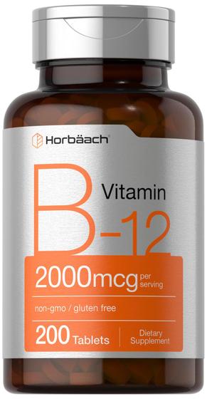 Imagem de Suplemento de vitamina B12 Horbäach 2000mcg 200 comprimidos vegetarianos