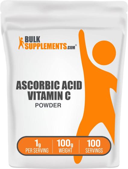 Imagem de Suplemento de Vitamina C 100g - Ácido Ascórbico (BulkSupplements.com)