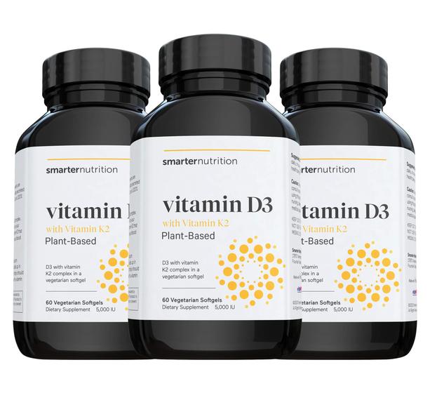 Imagem de Suplemento de Vitamina D3 5000 UI com K2 - SMARTERNUTRITION (Base Vegetal)
