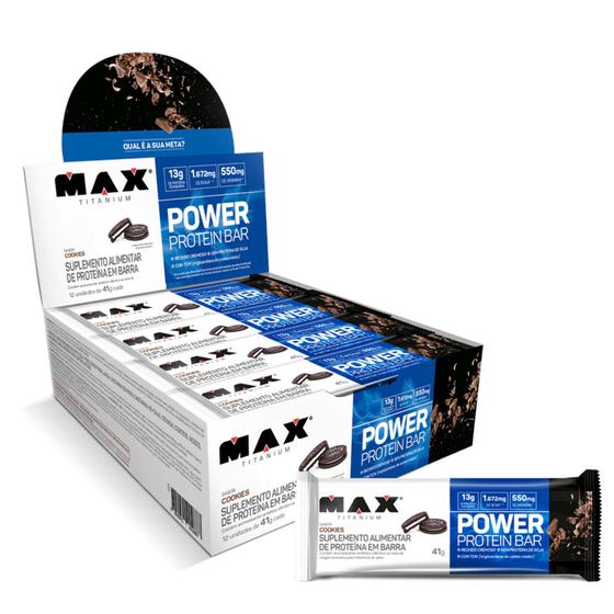 Imagem de Suplemento Em Barra Max Titanium Power Protein Bar Proteína Power Protein Bar 41g C/12und