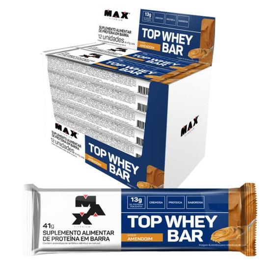 Imagem de Suplemento Em Barra Max Titanium Top Whey Bar Proteínas Em Caixa De 41ml 12 Un Pacote