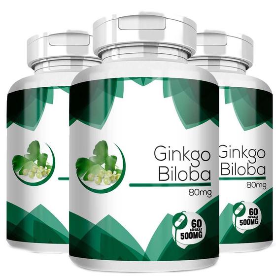 Imagem de Suplemento em Capsula  Combo 3x Ginkgo Biloba 100% Puro  60 Caps 500 Mg - Bionutri