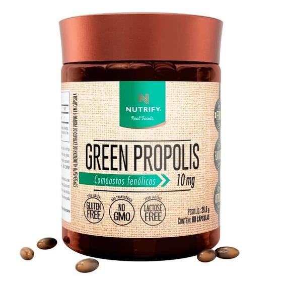 Imagem de Suplemento Em Cápsulas Green Própolis Nutrify Ácidos Grados/antioxidante Em Pote De 60ml 60 Un