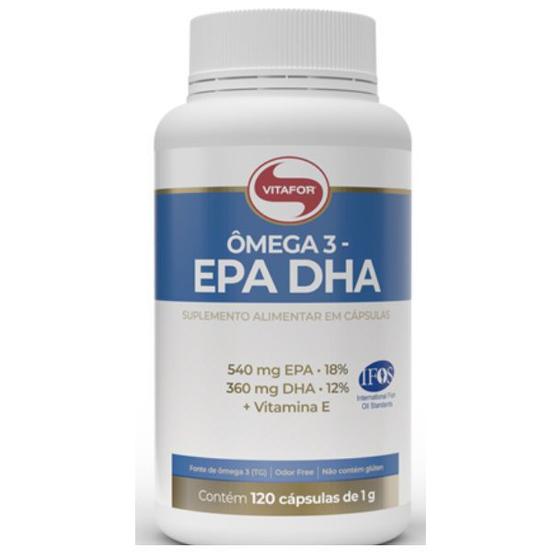 Imagem de Suplemento em cápsulas Vitafor Ômega 3-EPA DHA omega 3 em pote com 60 120 ou 240 Cápsulas