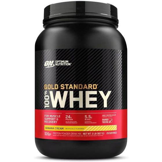 Imagem de Suplemento em pó Optimum Nutrition Proteína Gold Standard 100% Whey proteína Gold Standard 100% Whey em pote de 907g