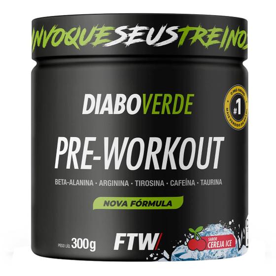 Suplemento Em Pó Pre Treino Pre Workout Pote 300g DIABO VERDE – FTW