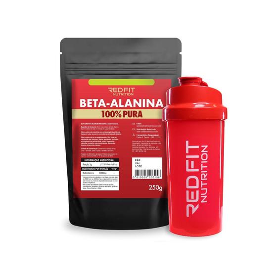 Imagem de Suplemento em Pó Red Fit Nutrition 100% Puro Importado C/ Laudo Beta-Alanina 250g