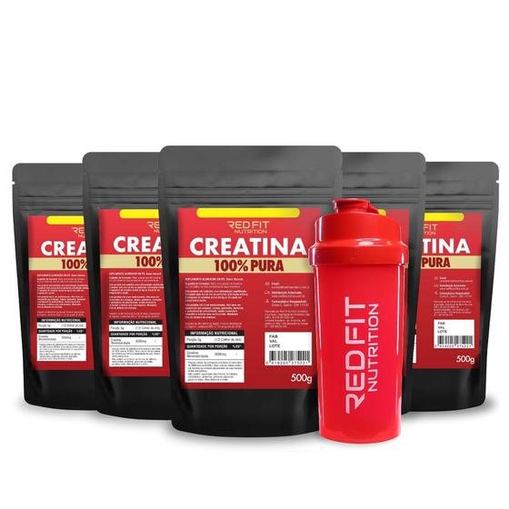 Imagem de Suplemento em Pó Red Fit Nutrition 100% Puro Importado C/ Laudo Kit Creatina 150g ( 5 Unidades )
